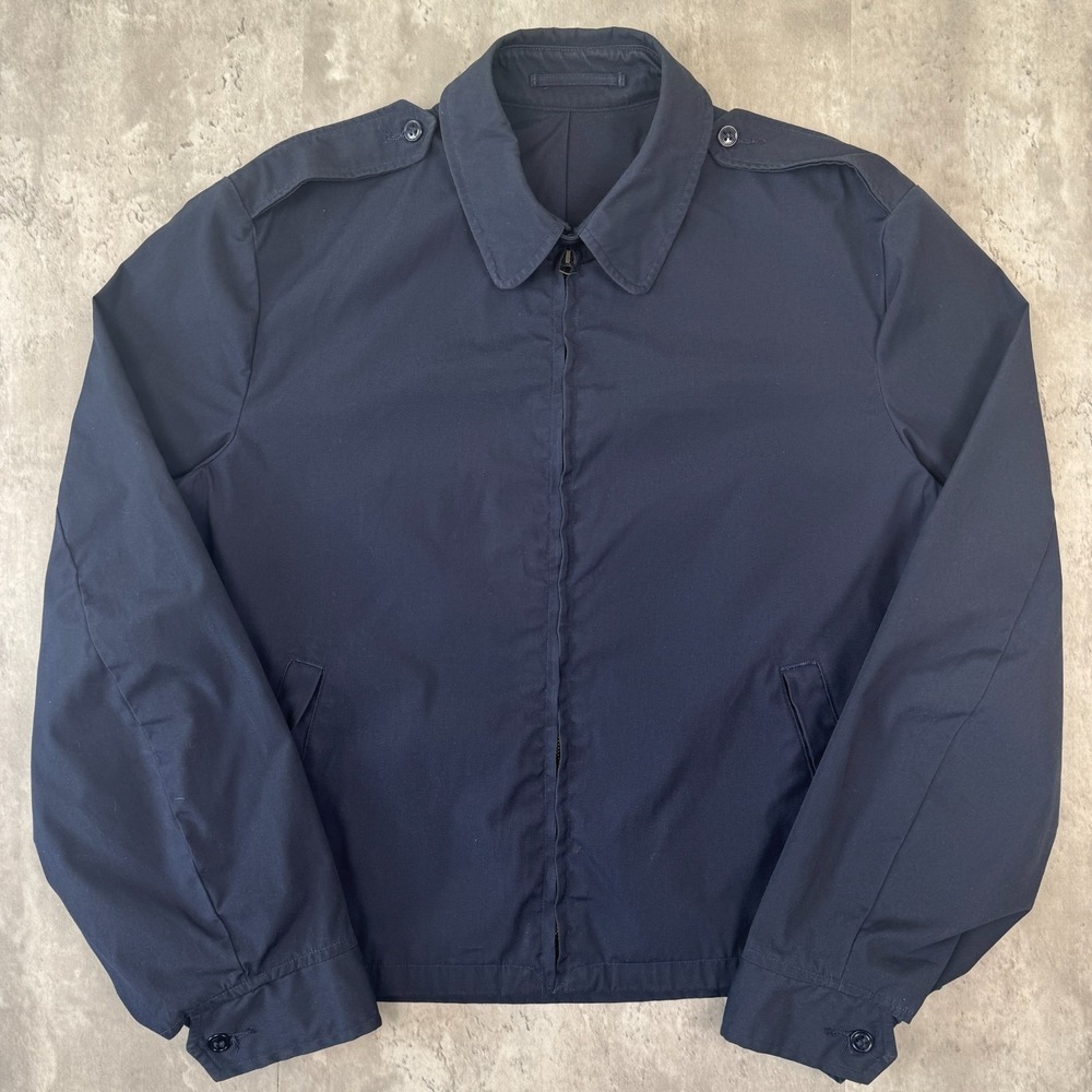 Vintage US Air Force USAF Jacket Men's 42L Blue Lightweight Uniform Poplin 1977